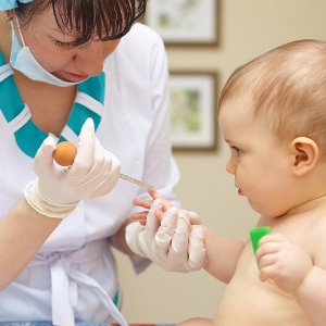 Baby healthcare and treatment. Medical research. Blood tests.