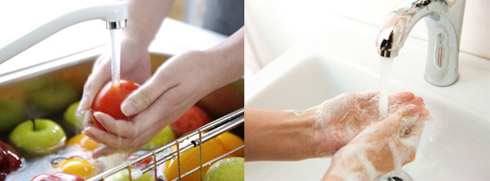 мытье рук, овощей и фруктов